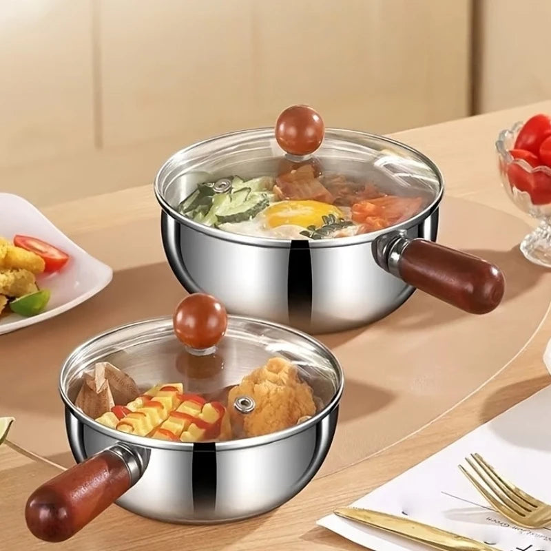 Korean Ramen Pot with Lid – Stainless Steel Noodle Cooker Ramen Noodle Pot SPOT