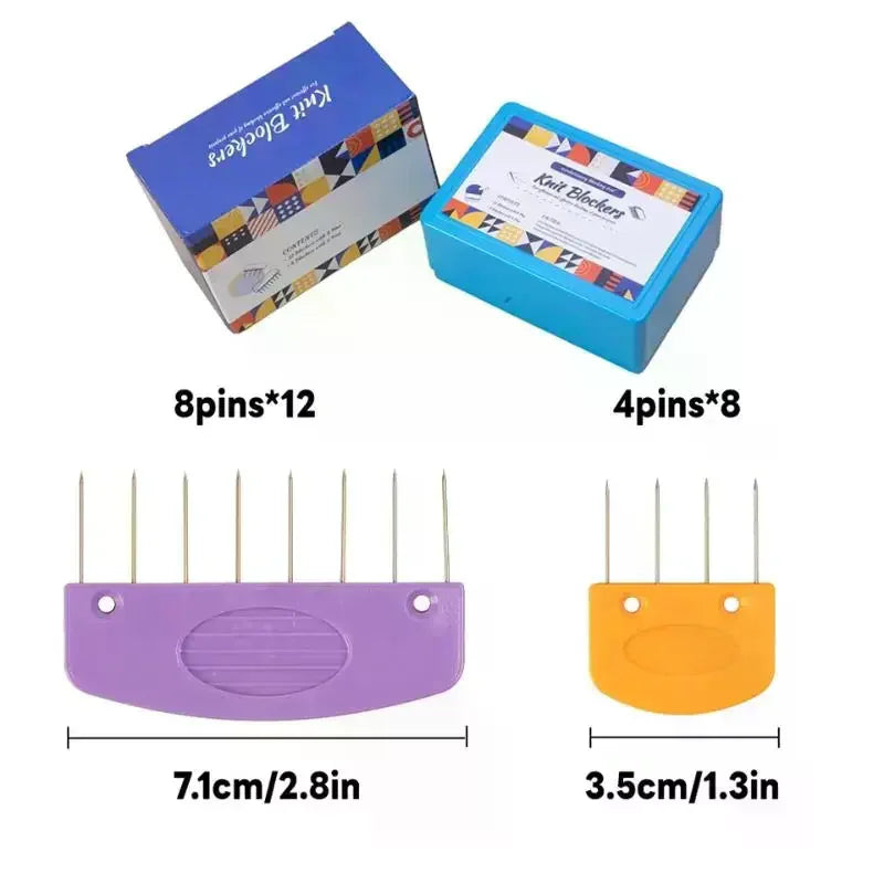 20-Pc Stainless Steel Knitting Blockers Set – 2 Comb Sizes Knitting Blocker Set SPOT
