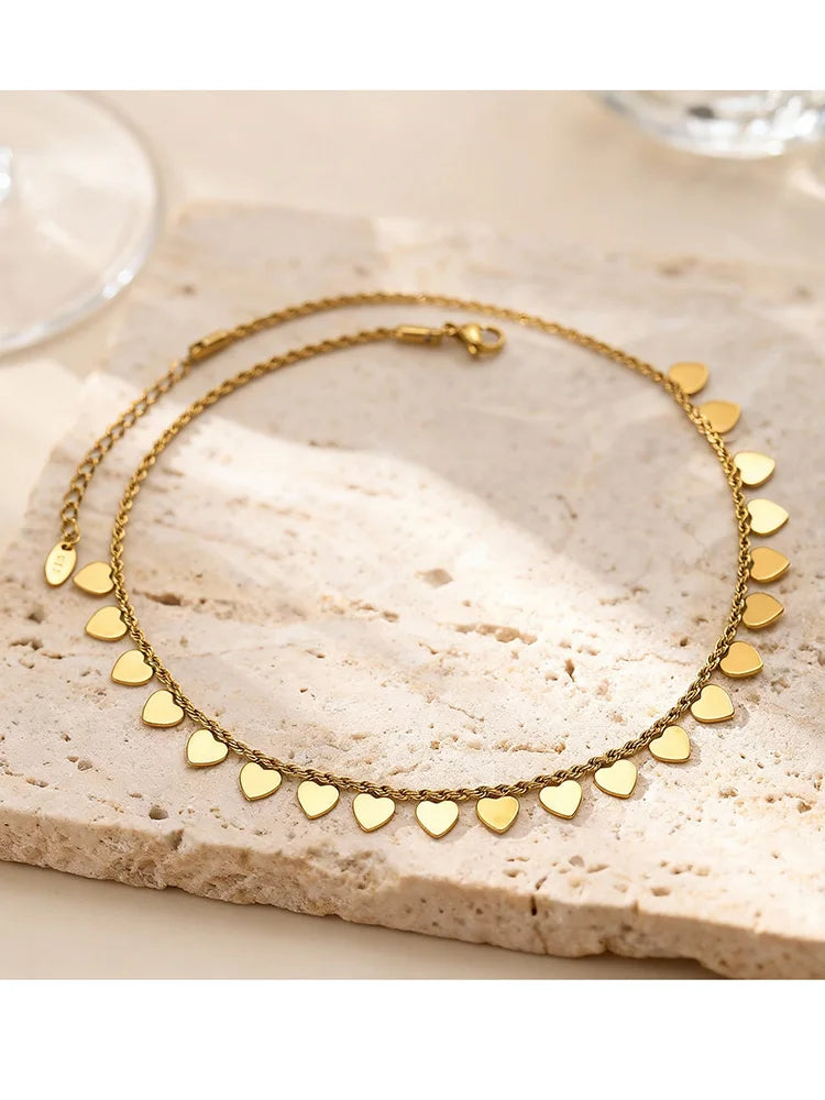 Gold Layered Geometric Choker – Hypoallergenic Stainless Steel Choker Necklace SPOT