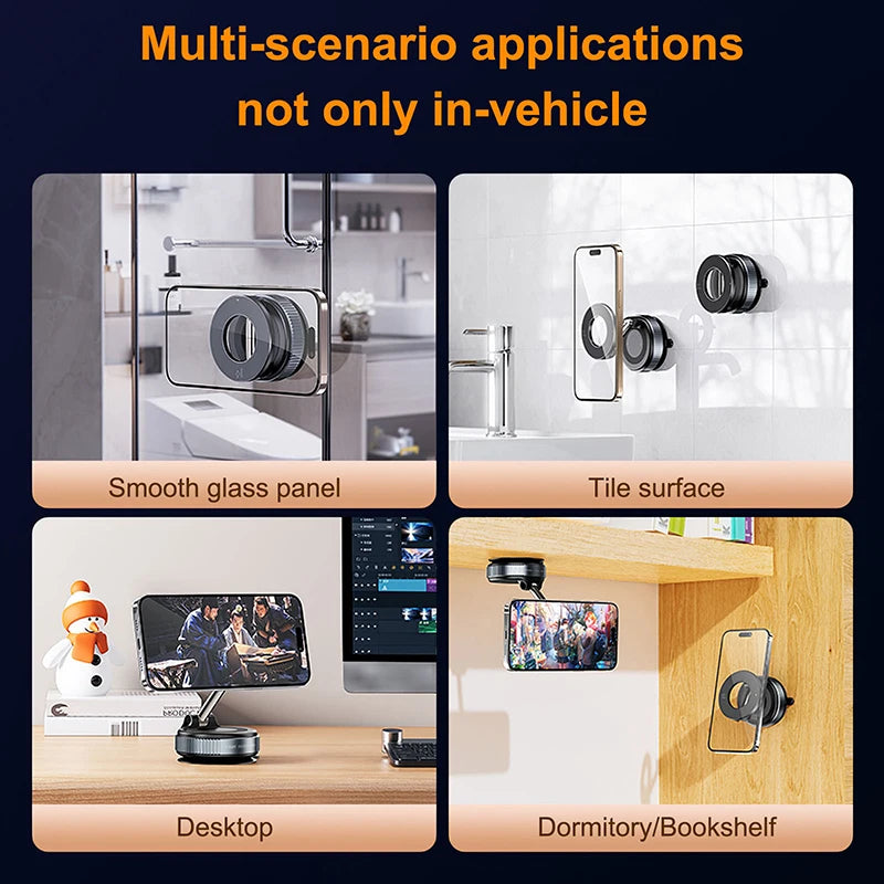 K007 Magnetic Car Phone Holder – 360° Foldable Vacuum Mount Magnetic Phone Mount SPOT