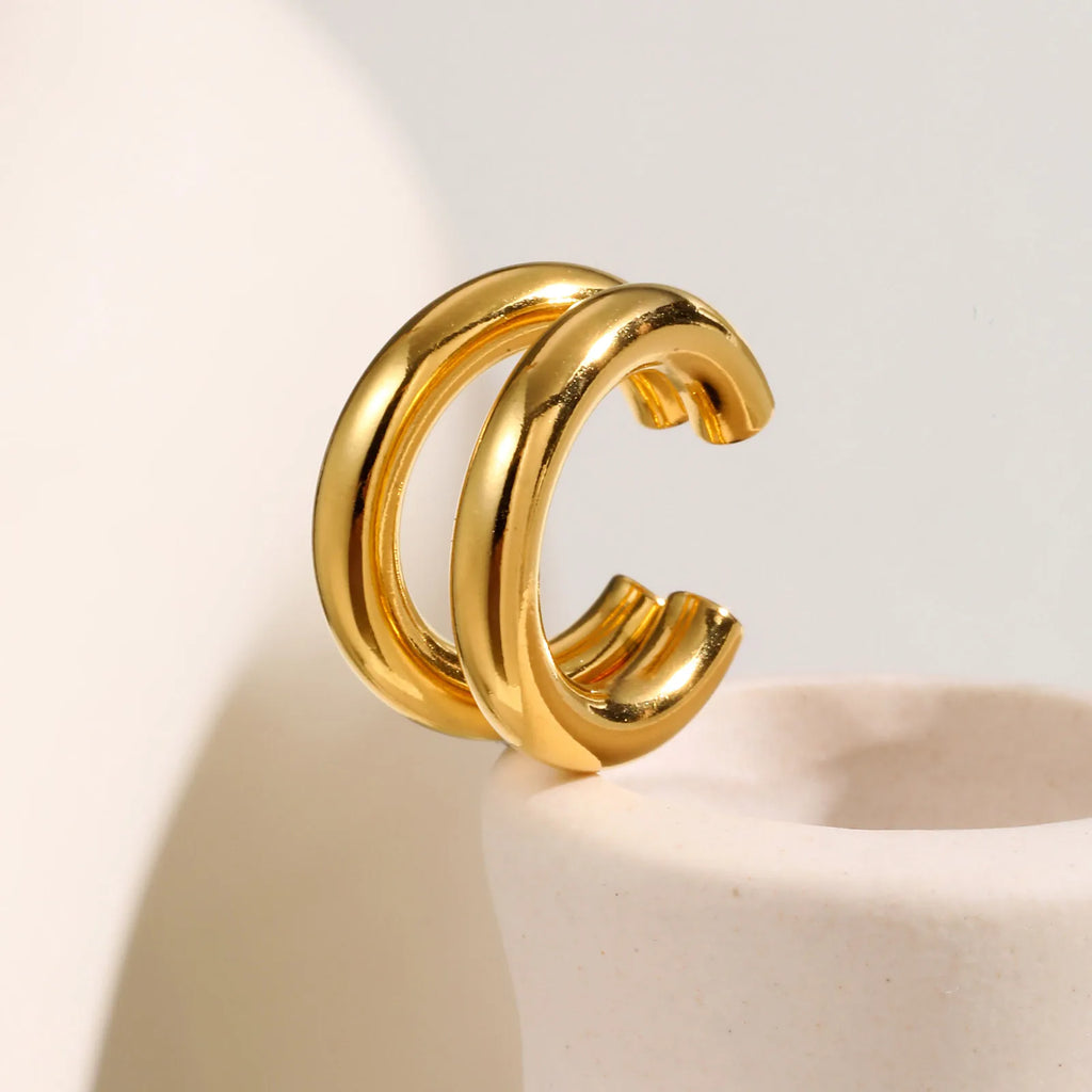 Chunky C-Shape Ear Cuff – 18K Gold PVD, No Piercing Needed Ear Cuff Earring SPOT