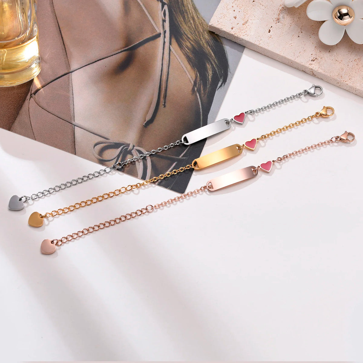 Engravable Heart ID Name Bracelet for Kids – Personalized Gift Personalized ID Bracelet SPOT