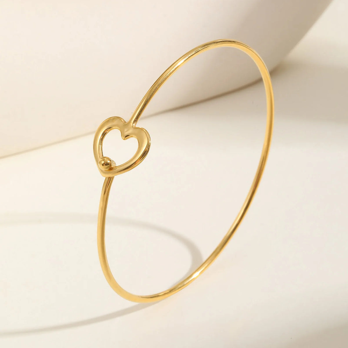 Hollow Heart Gold Cuff Bangle Bracelet – Stainless Steel Cuff Bangle Bracelet SPOT