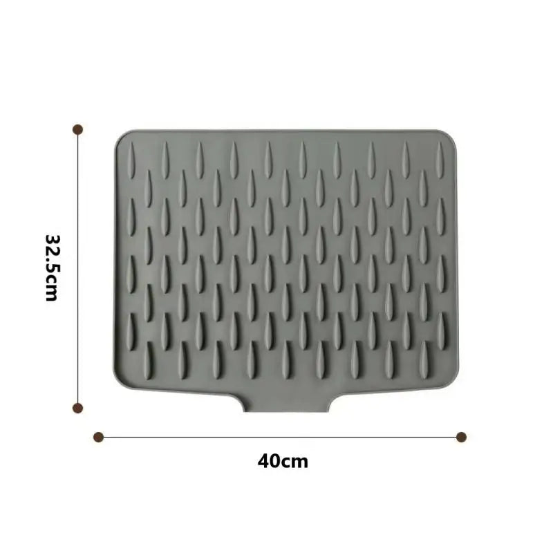 Silicone Dish Drying Mat – BPA-Free Non-Slip Sink Drain Pad Dish Drying Mat SPOT Gray L