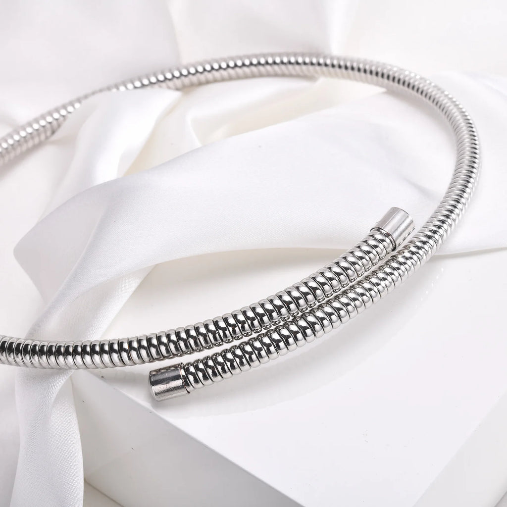 Meaeguet Snake Chain Choker Torque Necklace – Gold & Silver Choker Necklace SPOT