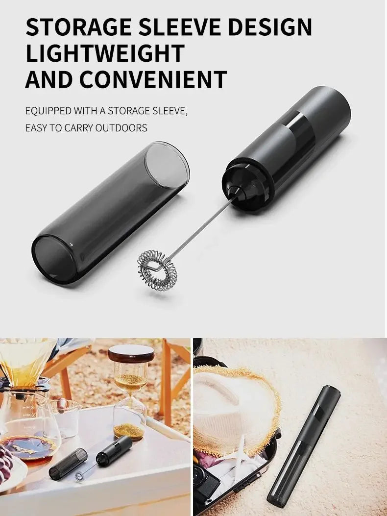 Electric Milk Frother – Handheld Stainless Steel Foam Mixer Electric Milk Frother SPOT