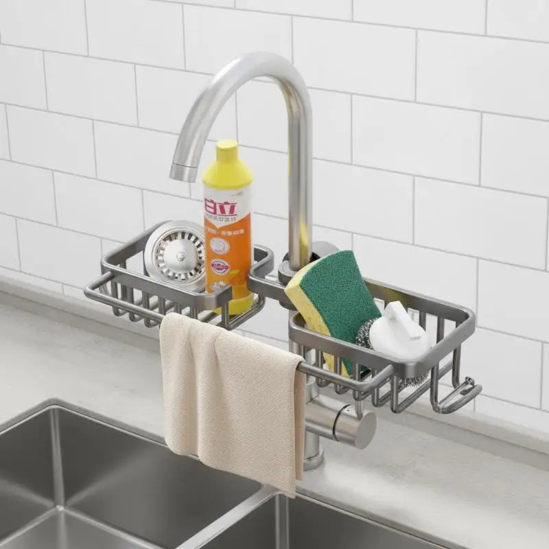 Faucet-Mounted Kitchen Sink Organizer Rack – Sponge Holder Sink Organizer Rack SPOT