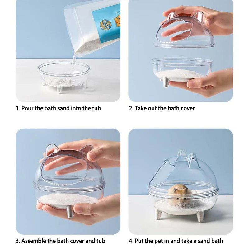 Transparent Sand Bath House for Hamsters & Small Pets Small Pet Bath House SPOT