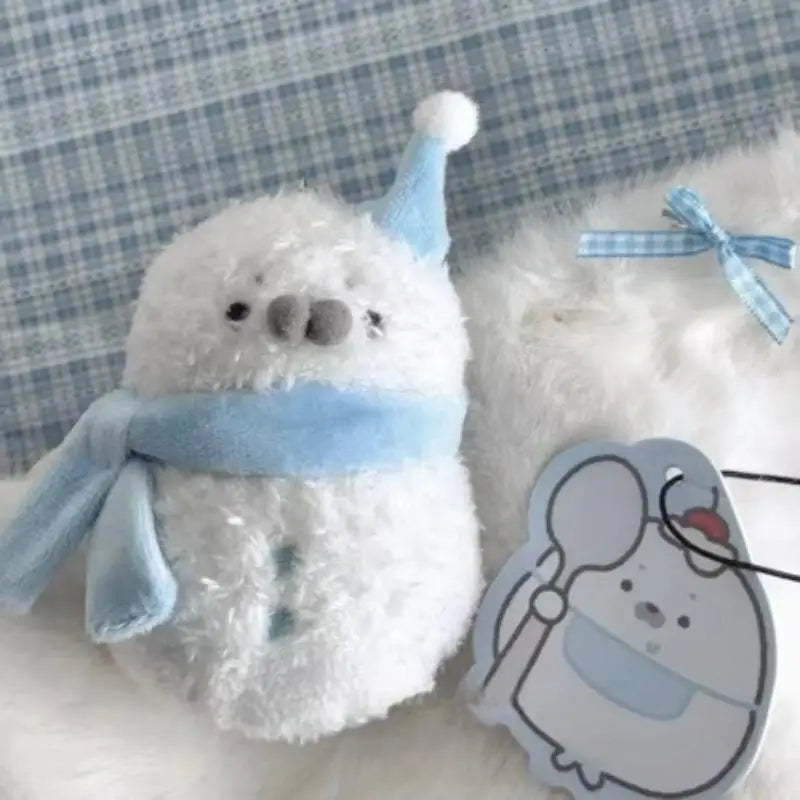 Cute Plush Seal Snowman Keychain Pendant – Backpack Charm Plush Keychain Charm SPOT