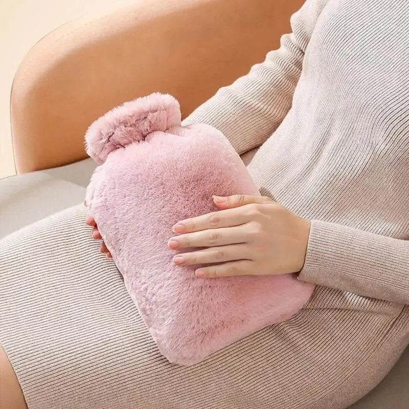 Plush Hot Water Bottle 1000ml – Soft Removable Washable Cover Hot Water Bottle SPOT