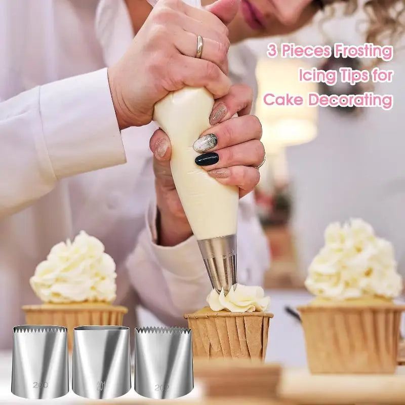 Stainless Steel Piping Nozzles – Cake & Cupcake Decorating Tips Piping Nozzle Set SPOT