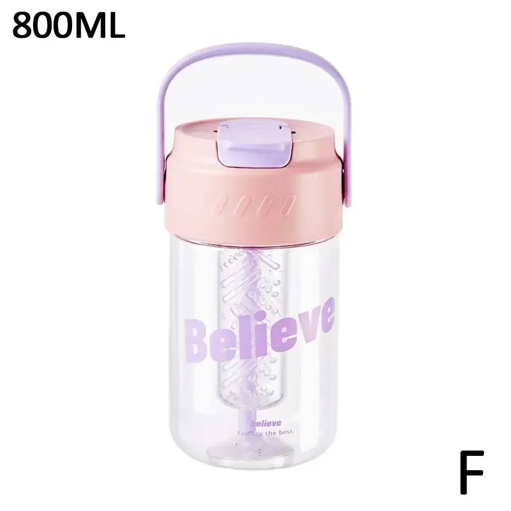 Portable Sports Water Bottle 600ml/800ml – Straw Lid, Eco-Safe Sports Water Bottle SPOT pink 800ml 600ml-800ml