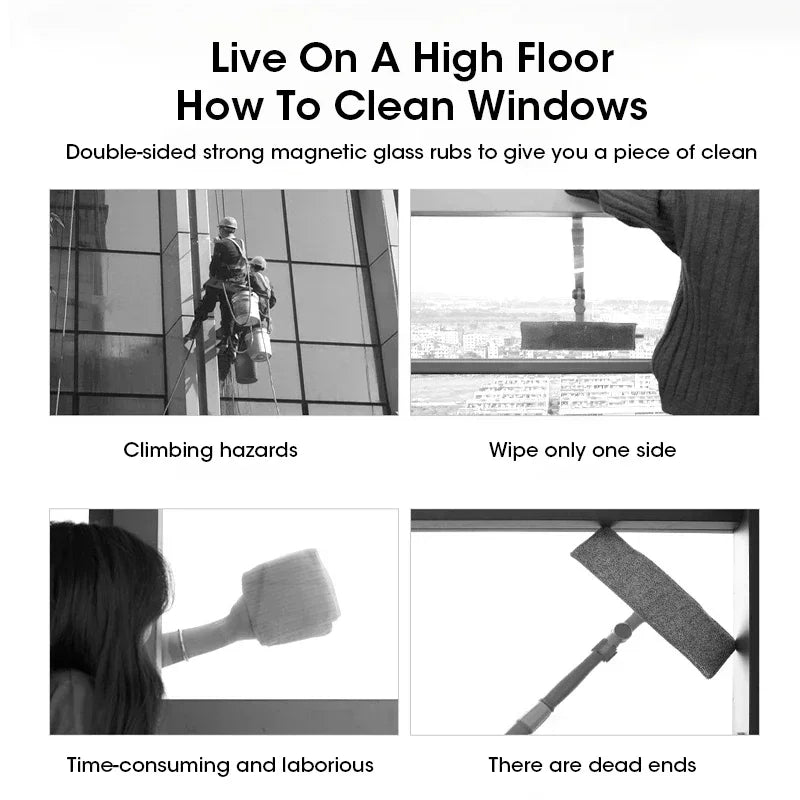 Magnetic Double-Sided Window Cleaner – Glass Wiper Tool Magnetic Window Cleaner SPOT