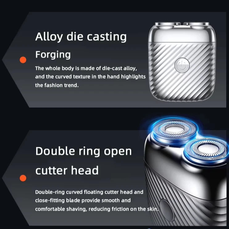 Zinc Alloy Electric Rotary Shaver for Men – USB Rechargeable Electric Rotary Shaver SPOT