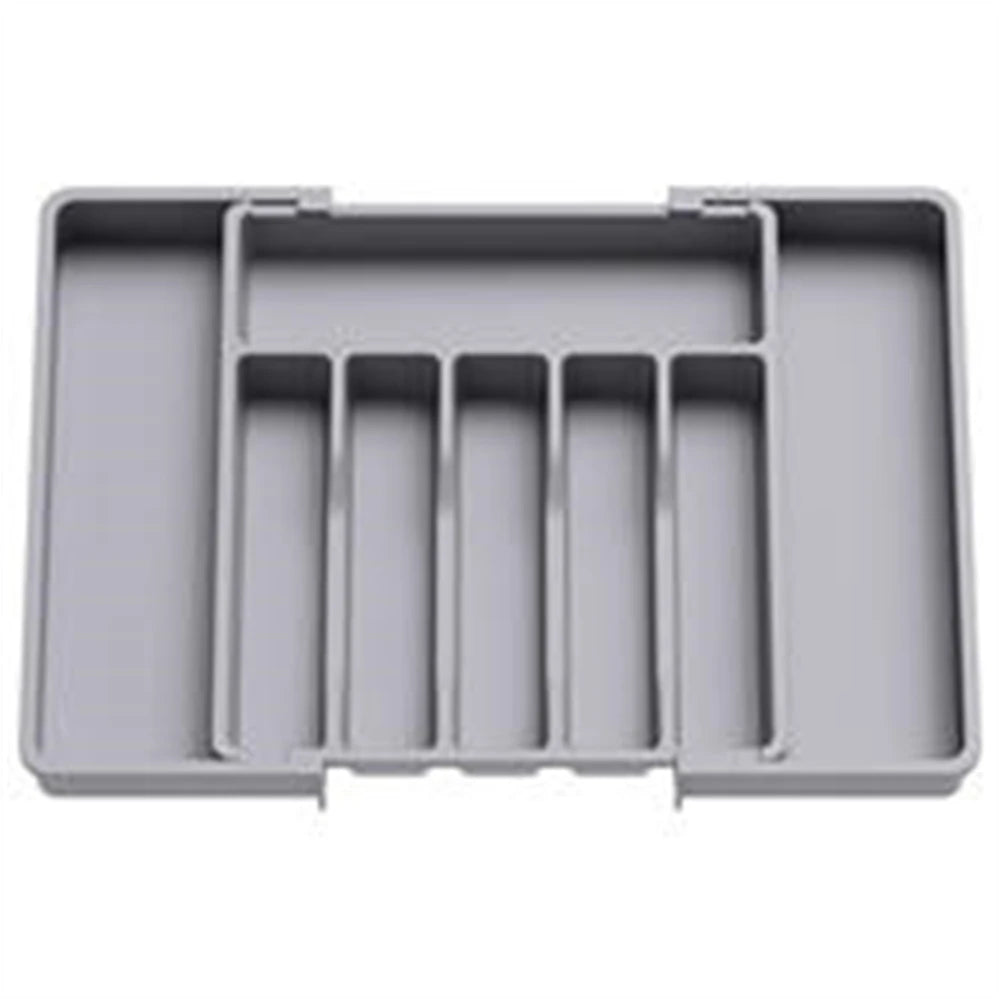 Expandable Silverware Drawer Organizer – Adjustable Utensil Tray Utensil Drawer Organizer SPOT 1pc Gray