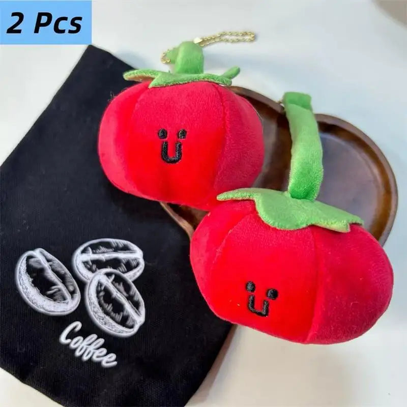 Tomato Plush Keychain Charm – Cute Stuffed Fruit Pendant Plush Keychain Charm SPOT 2 PCS