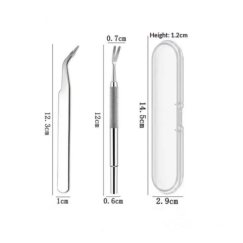 2-Pc Stainless Steel Tick Remover Tweezer Set for Dogs & Cats Pet Tick Remover SPOT A1