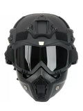 MICH Tactical Full Face Helmet with Goggles & NVG Bracket Tactical Airsoft Helmet SPOT Black