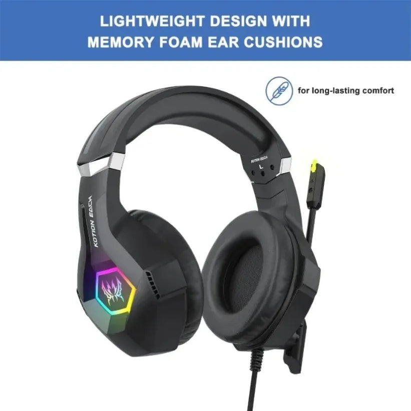 VIKEFON GS450 Wired Gaming Headset RGB Bass Noise-Cancel Mic Gaming Headset SPOT