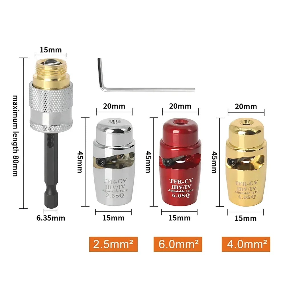 Drill-Powered Wire Stripper – Adjustable Aluminum Alloy Tool Wire Stripper Tool SPOT