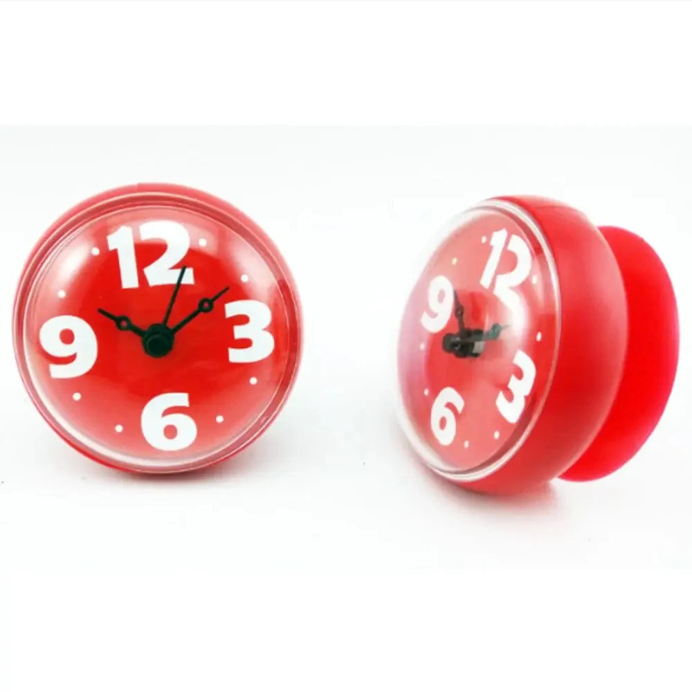 Waterproof Suction Cup Shower Clock for Bathroom & Kitchen Shower Wall Clock SPOT Red