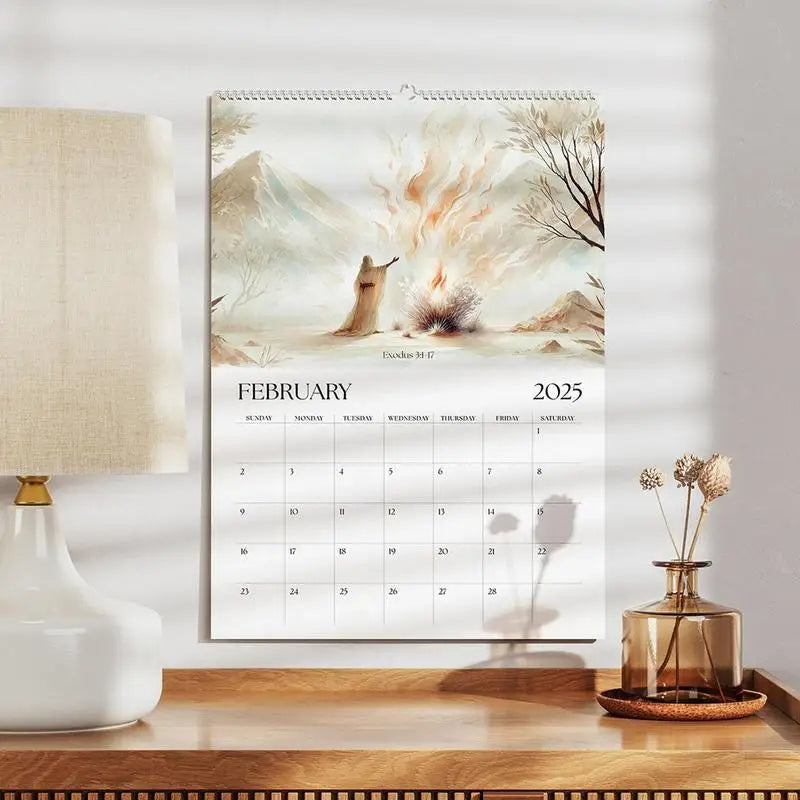 2025 Christian Bible Stories Monthly Wall Calendar | Home Decor Wall Calendar SPOT