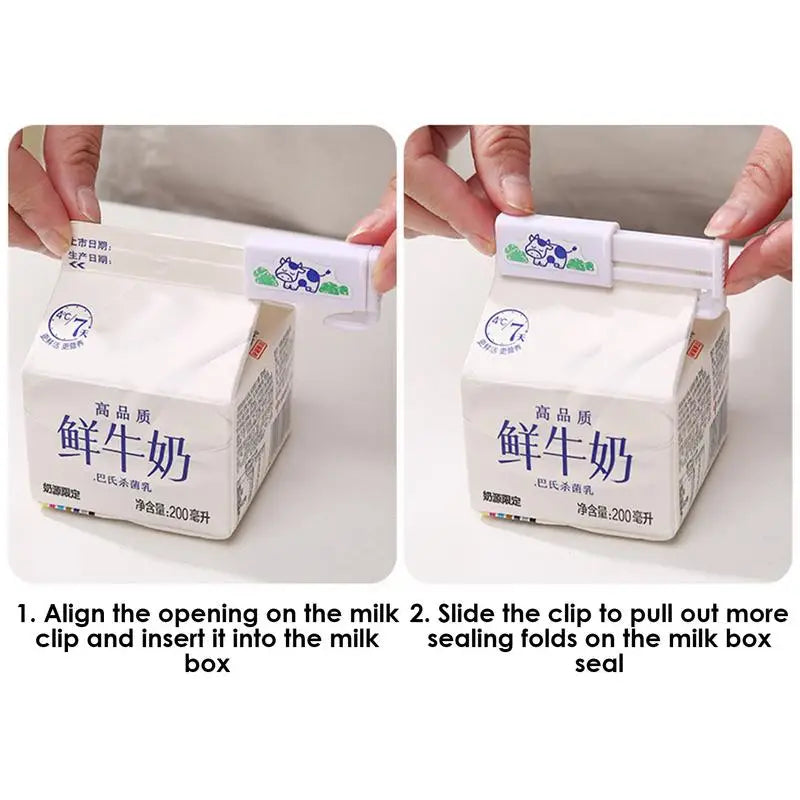 2-Pack Milk Carton Sealing Clips – Leak-Proof Bag Sealer Food Sealing Clip SPOT