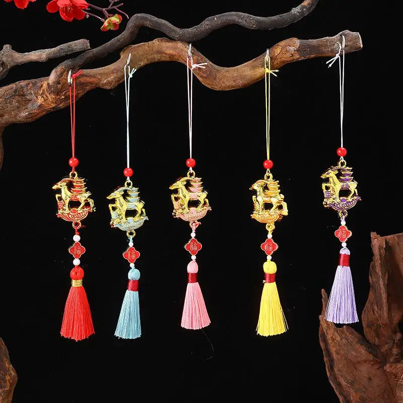 2027 Goat Year Chinese New Year Hanging Ornament | Gold & Red Festive Hanging Ornament SPOT