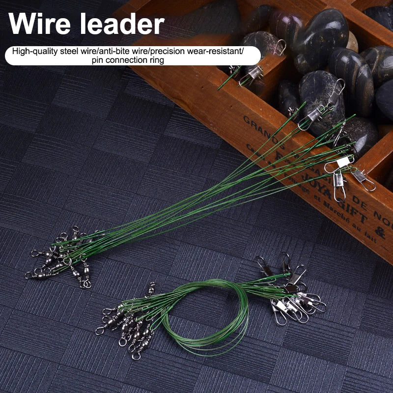 10-Pack 125LB Fishing Leader Wire 15cm | Swivels & Snaps Fishing Leader Wire SPOT