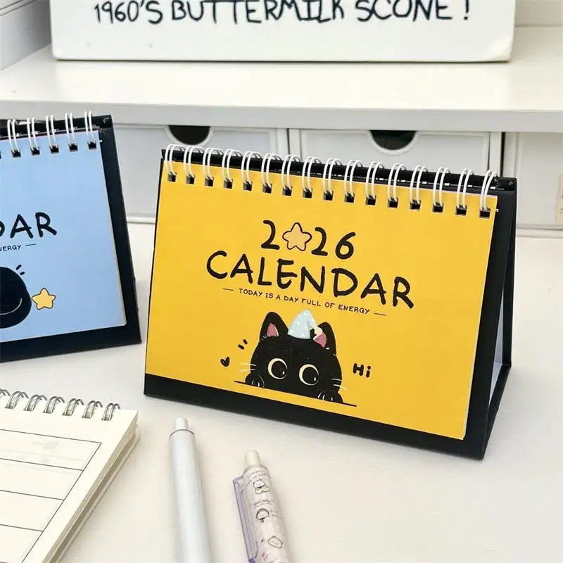 2026 Cute Cat Mini Desk Calendar – Portable Desktop Decor Mini Desk Calendar SPOT