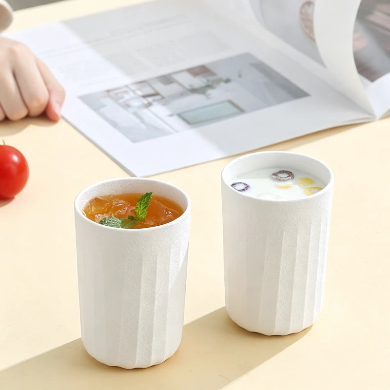 Striped Wheat Straw Cups – Nordic Macaron Bathroom Mugs Wheat Straw Cups SPOT