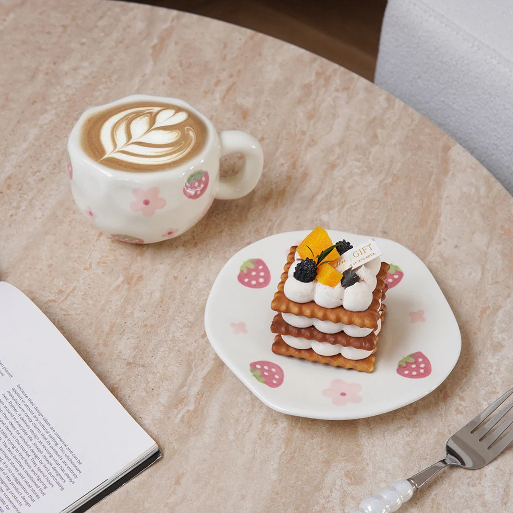 Hand-Painted Floral Ceramic Cup & Saucer Set | Porcelain Ceramic Cup & Saucer SPOT
