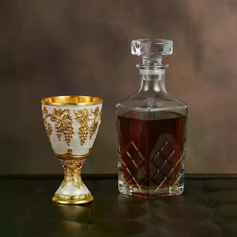 Vintage Alloy Mini Liquor Glass 30ml – Retro European Goblet Mini Liquor Goblet SPOT