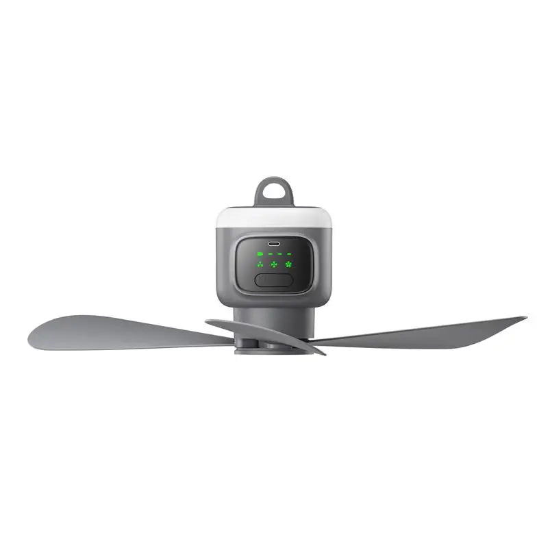 12000mAh Rechargeable Camping Ceiling Fan – Remote & LED Portable Ceiling Fan SPOT Grey