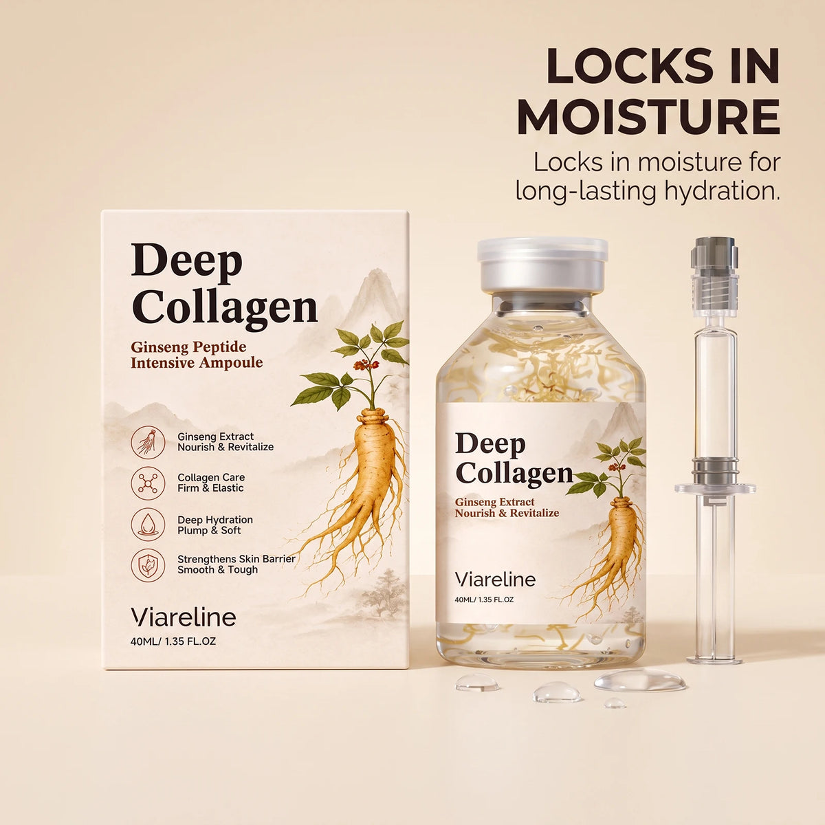 VIARELINE Ginseng Collagen Ampoule Serum – Firming & Brightening Face Serum SPOT