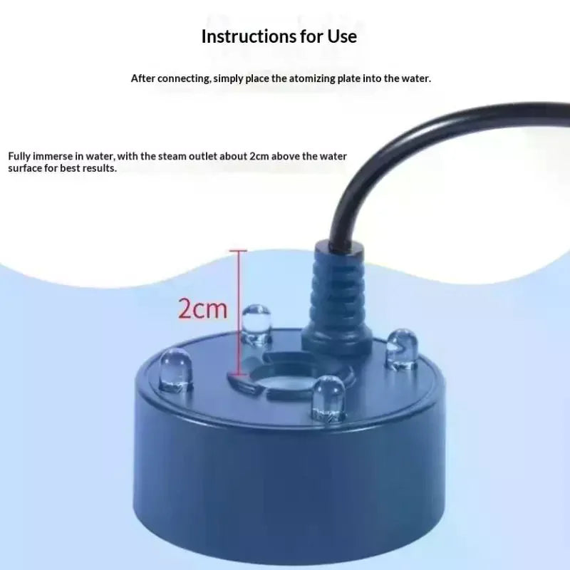 USB Ultrasonic Mist Maker Fogger with LED – Pond & Fountain Ultrasonic Mist Maker SPOT