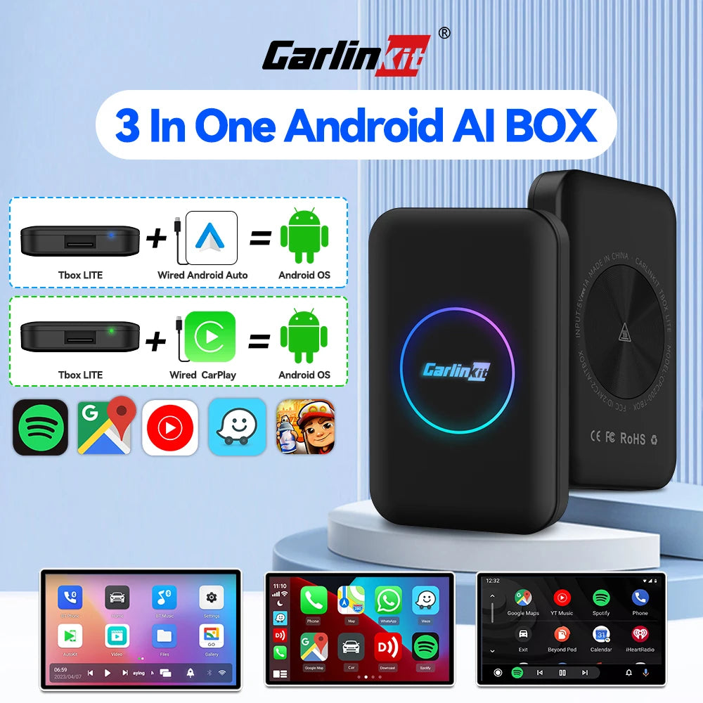 CarlinKit Tbox Lite Wireless CarPlay & Android Auto Box 2G+32G Car Multimedia Box SPOT