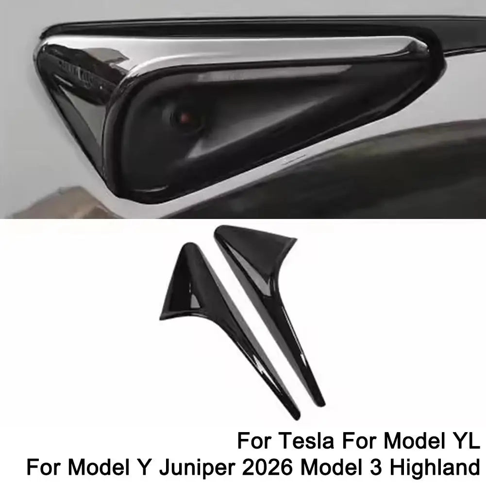 Tesla Model Y & Model 3 Side Camera Cover – Matte Black ABS Camera Protection Cover SPOT D