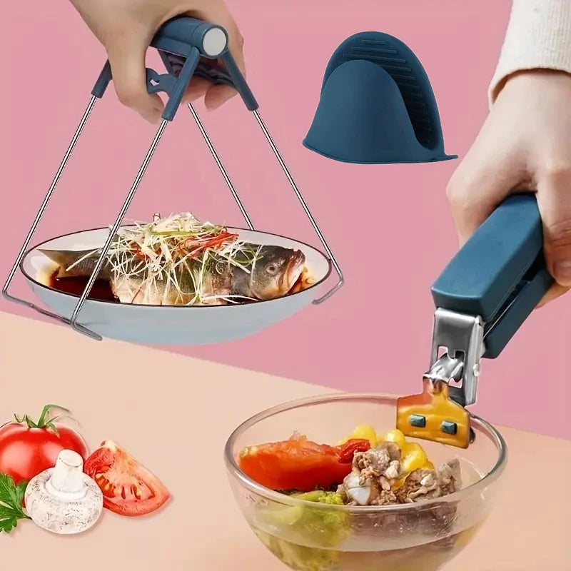 Silicone Heat-Resistant Bowl & Tray Holder Clip – Anti-Slip Silicone Bowl Holder SPOT
