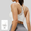Women's Push-Up Sports Bra – Gym & Yoga Crop Top Women's Sports Bra SPOT white M