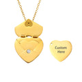 Custom Heart Locket Necklace – Free Laser Engraving | Meaeguet Locket Necklace SPOT NC-2977G 44CM-49CM