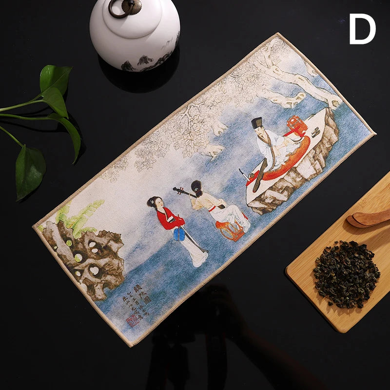 Chinese Style Absorbent Tea Towel – Deerskin Velvet Cloth Tea Cleaning Cloth SPOT D