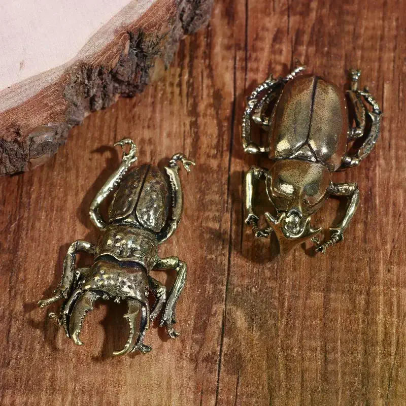Vintage Brass Beetle Figurine – Retro Metal Insect Ornament Metal Figurine SPOT