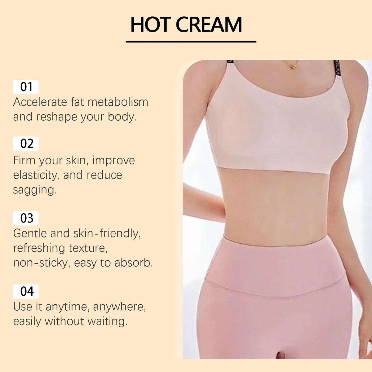 Hot Slimming Massage Cream – 87% Organic Anti-Cellulite Body Body Firming Cream SPOT