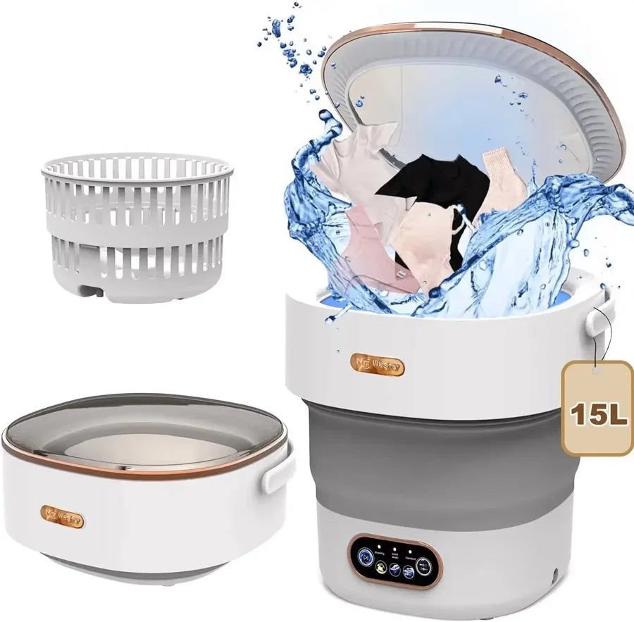15L Portable Collapsible Washing Machine with Spin Dryer Portable Washing Machine SPOT