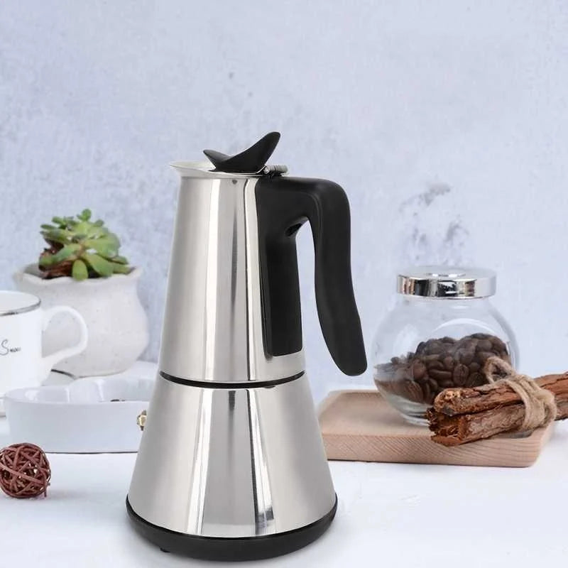 DUTRIEUX 6-Cup Electric Moka Pot – Stainless Steel Espresso Maker Electric Moka Pot SPOT