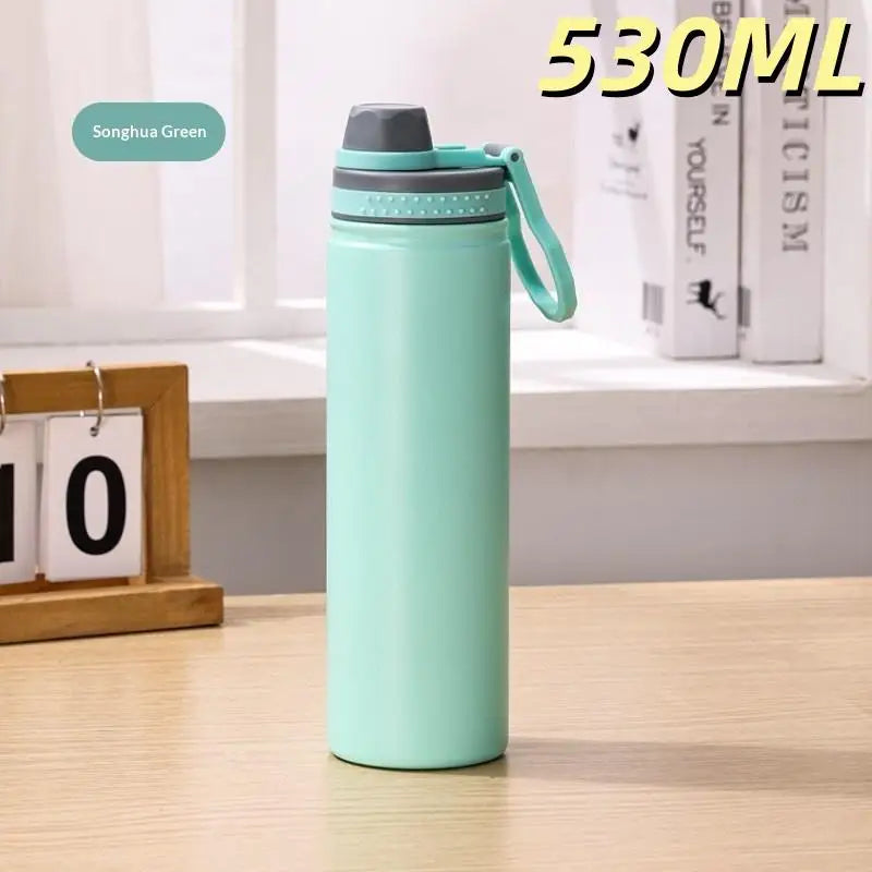 Large Stainless Steel Vacuum Insulated Water Bottle | Sports Insulated Water Bottle SPOT Green 530ml