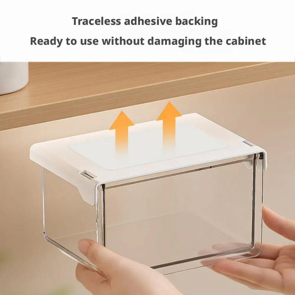 Self-Adhesive Under-Desk Drawer Organizer – Transparent Drawer Storage Organizer SPOT