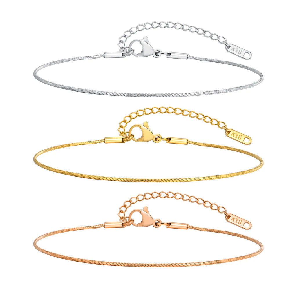 Gold Snake Chain Anklet – Waterproof Stainless Steel Women Chain Anklet SPOT