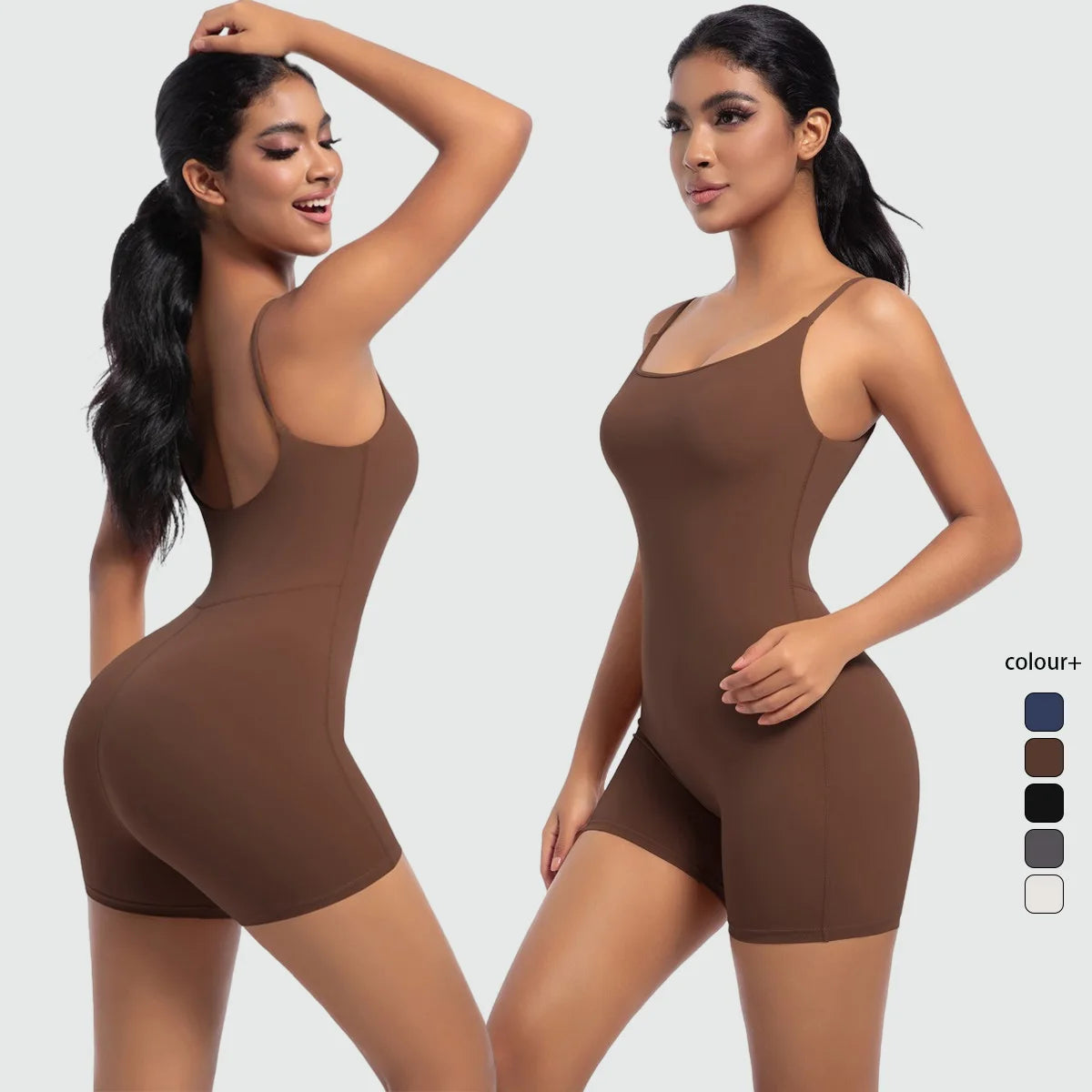 Women's Seamless Strappy Backless Fitness Bodysuit – Hip Lift Sports Bodysuit SPOT